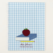 Blauw en wit gingham leraar planner (Voorkant)