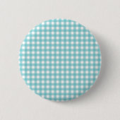 Blauw en wit Gingham-ontwerp Ronde Button 5,7 Cm (Voorkant)