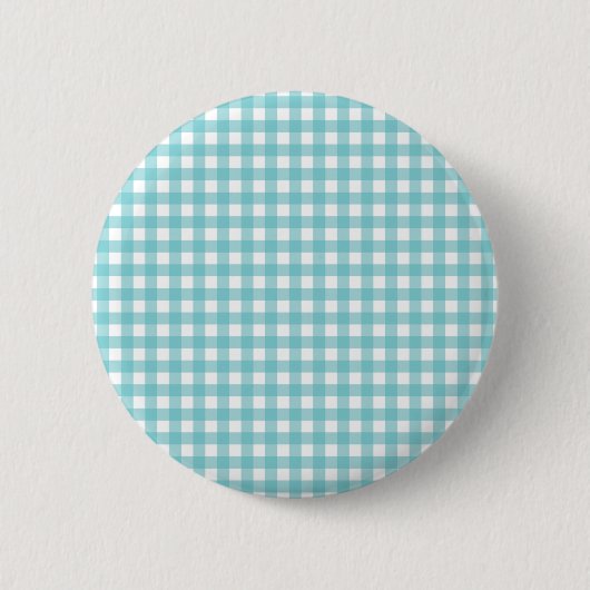 Blauw en wit Gingham-ontwerp Ronde Button 5,7 Cm (Voorkant)