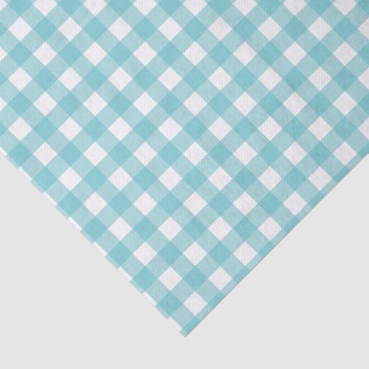 Blauw en wit Gingham-ontwerp Tissuepapier (Detail)