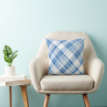Blauw en Wit Gingham Plaid Gestreept Patroon
