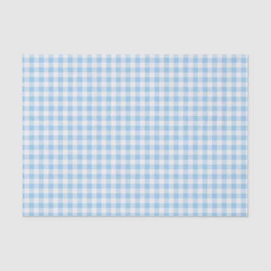 Blauw en wit Gingham pleid Tissuepapier (Voorkant)