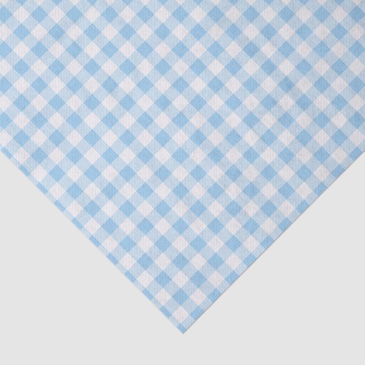 Blauw en wit Gingham pleid Tissuepapier (Detail)