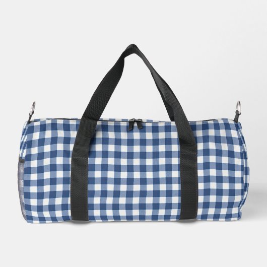 Blauw en wit Gingham Plunjezak (Achterkant)