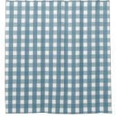 Blauw en wit Gingham Shower Curtain Douchegordijn (Voorkant)