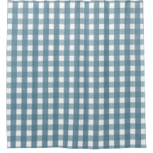 Blauw en wit Gingham Shower Curtain