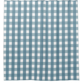 Blauw en wit Gingham Shower Curtain Douchegordijn