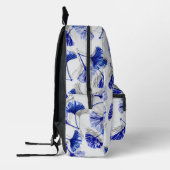 Blauw en wit gingko blad bedrukte rugzak (Links)
