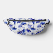 Blauw en wit gingko blad heuptasje (Liggend)