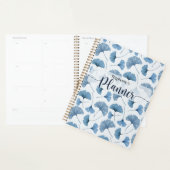 Blauw en wit Gingko-bladpatroon Planner (Display)