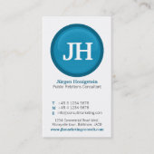 Blauw en wit glas, modern visitekaartje (Voorkant)