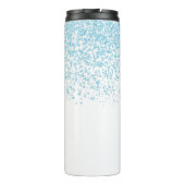 Blauw en wit Glittery Custom Thermal Tumbler Thermosbeker (Achterkant)