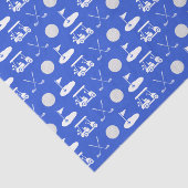 Blauw en wit golf iconen tissuepapier (Detail)