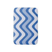 Blauw en wit golfpatroon badmat (Voorkant Verticaal)