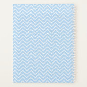 Blauw En Wit Golvend Chevron Zigzag Met Naam Planner (Achterkant)