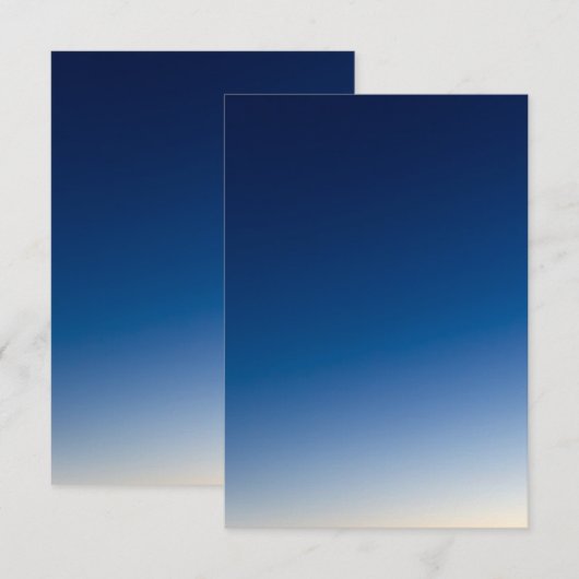 Blauw en Wit Gradiënt Bruiloft Kaart (Voorkant / Achterkant)