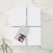 Blauw en Wit Griekse Huwelijksfoto Cadeaulabel (Met Touw)