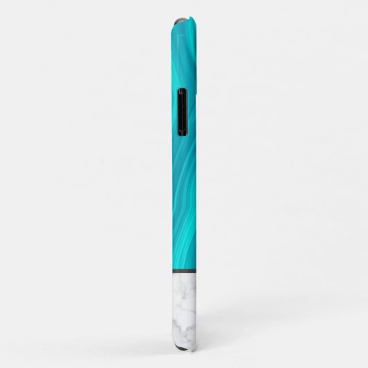 Blauw en wit - grijze marmer Case-Mate iPhone case (Achterkant/rechts)