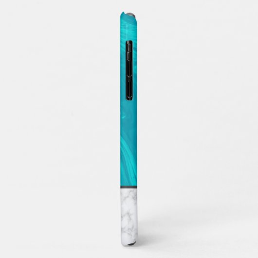 Blauw en wit - grijze marmer Case-Mate iPhone case (Achterkant/links)