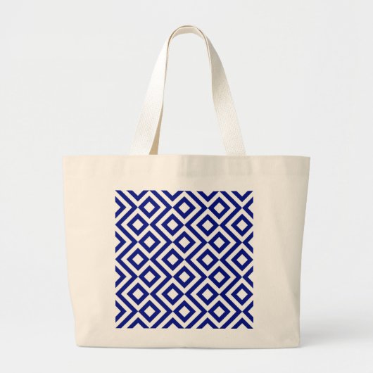 Blauw en wit grote tote bag (Voorkant)