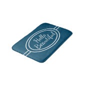 Blauw en wit Hallo prachtige Bath Mat (Gekanteld)