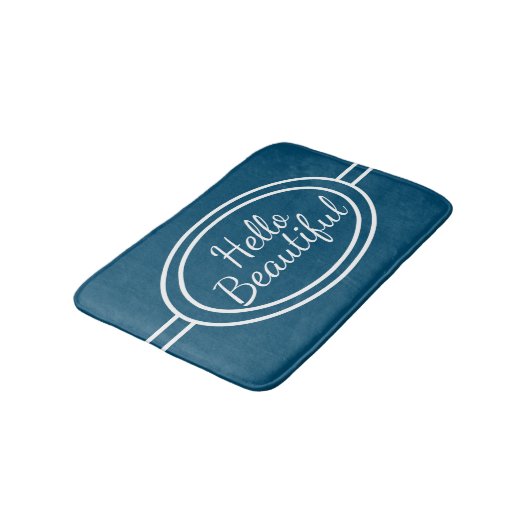 Blauw en wit Hallo prachtige Bath Mat (Gekanteld)