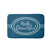 Blauw en wit Hallo prachtige Bath Mat (Voorkant)