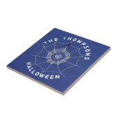 Blauw en wit Halloween Spooky Custom Tegeltje (Zijkant)
