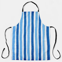 Blauw en wit handbeschilderde strepen