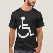 Blauw en wit Handicap Sign T-shirt (Voorkant)