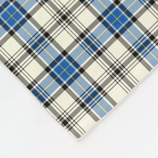 Blauw en wit Hannay Clan Tartan Fleece Deken (Hoek)
