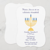Blauw en wit Hanukkah-feest Kaart (Voorkant / Achterkant)