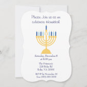Blauw en wit Hanukkah-feest Kaart (Voorkant)
