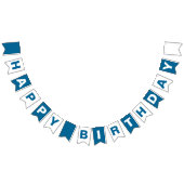 Blauw en wit Happy Birthday Vlaggetjes (Alle)