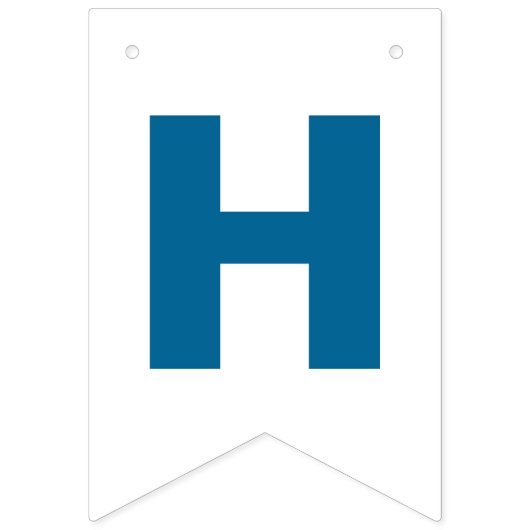 Blauw en wit Happy Birthday Vlaggetjes (Tweede vlag)