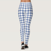 Blauw en wit Harlequin Diamond Pattern Leggings (Achterkant)
