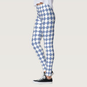 Blauw en wit Harlequin Diamond Pattern Leggings (Links)
