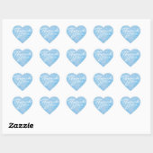 Blauw en Wit Hart Dank u Envelopzegel Hart Sticker (Vel)