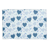 Blauw en wit hart kussensloop (Voorkant-Links)