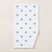 Blauw en wit hartpatroon bad handdoek (Handdoek)