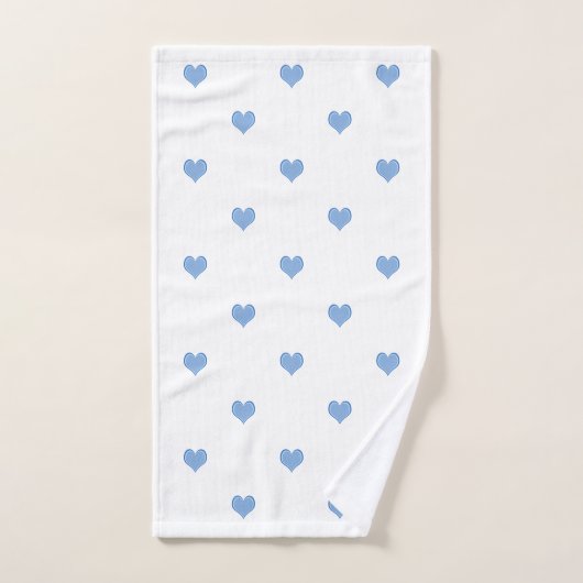 Blauw en wit hartpatroon bad handdoek (Handdoek)