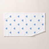 Blauw en wit hartpatroon bad handdoek (Handdoek)