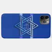 Blauw en Wit Hebreeuwse Chai Ster van David Case-Mate iPhone Case (Achterkant (horizontaal))