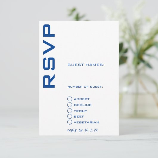 Blauw en Wit Hedendaags Kaart (Staand voorkant)