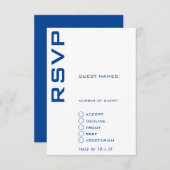 Blauw en Wit Hedendaags Kaart (Voorkant / Achterkant)