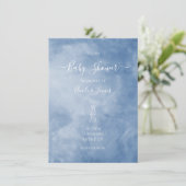 Blauw en wit hemel Wolken Keltisch Baby shower Kaart (Staand voorkant)