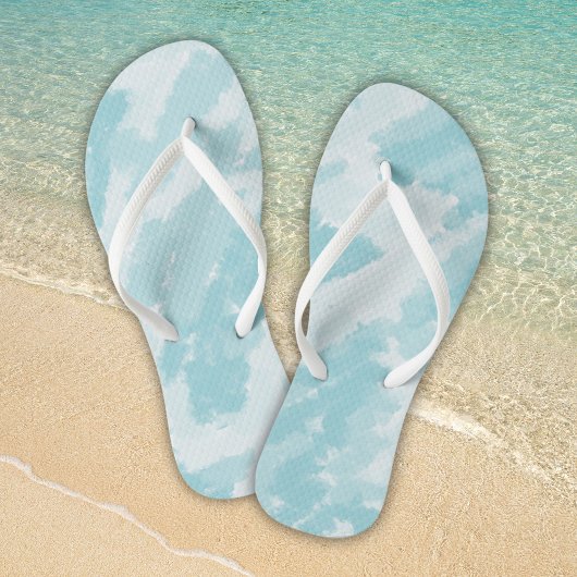 Blauw en wit hemelpatroon teenslippers