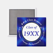 Blauw en wit High School Reunion Favorieten Magnet (Voorkant / Achterkant)