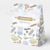 Blauw en wit Home Baked Cookies of Slice of Pie Bedankdoosjes (Voorkant Zijde)