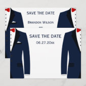 Blauw En Wit Homotrouw Save The Dates Date (Voorkant / Achterkant)